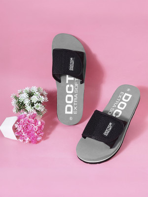 DOCTOR EXTRA SOFT Women Ladies Orthopaedic and Diabetic Velcro Adjustable Strap Comfort Ortho Fit Dr Flipflops and House Slippers for Women's and Girl's Slides(Grey , 5)