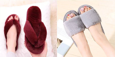 Sale YUG Women Flip Flops(Maroon, Grey , 6)