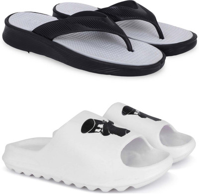 Kapani Fashion Men Slippers(Grey, White , 6)