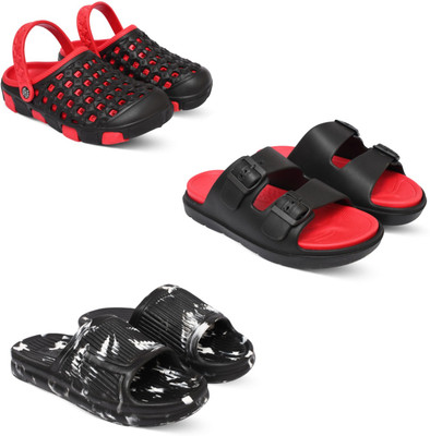 Acorn Men Slides(Red, Red, Black , 6)
