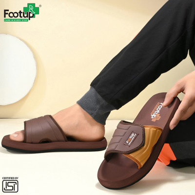 Footup Men Slides(Brown , 7)