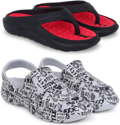 Kapani Fashion Men Slippers(Red, Grey , 7)