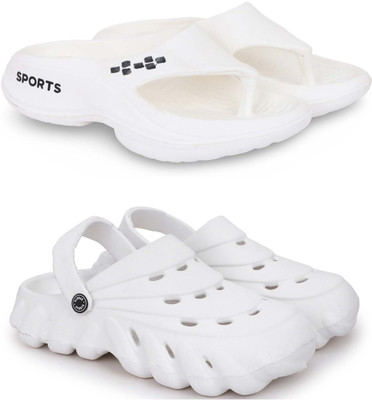 KAPYANSH Men Slippers(White, White , 8)