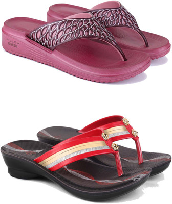 Pennen Women Slippers(Red , 7)