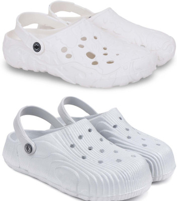 Kapani Fashion Men Clogs(White, Grey , 6)