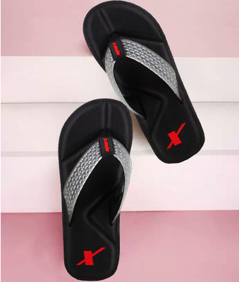 Sparx Men Flip Flops(Black, White , 7)