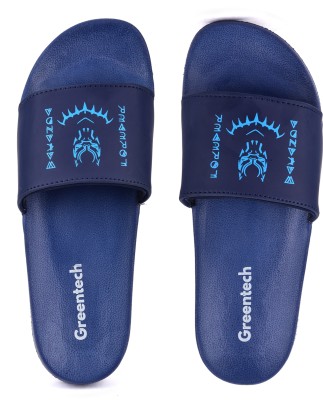 GreenTech Men Slides(Blue , 7)