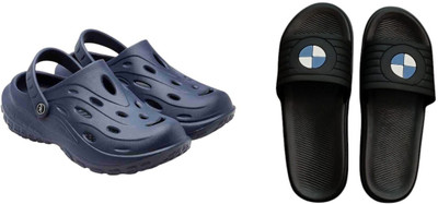 BLIBBERS Men Slides(Navy, Black , 8)