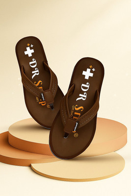 DR STTEP Men Orthopedic Slippers for Men Comfort Fit Soft Cushion Lightweight Slippers(Brown , 10)
