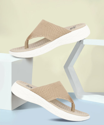 CARLTON LONDON Women Flip Flops(Beige , 6)