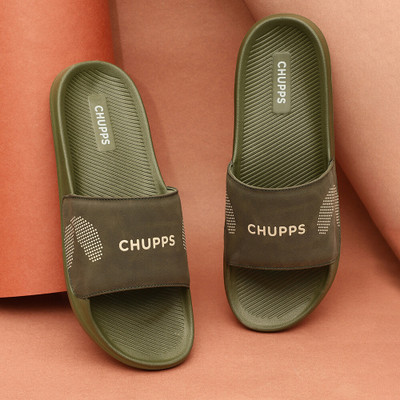 Chupps Men Edge Olive Green Men's Comfortable Slides & Flip Flop Slides(Olive , 10)