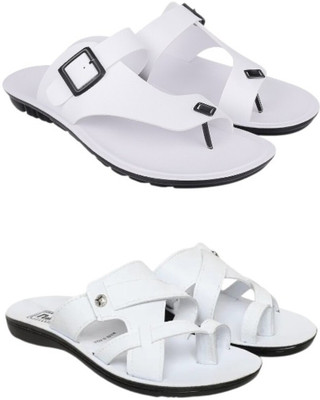 Trendmode Men Slippers(White, White , 9)