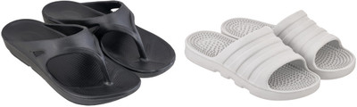 SoleSaga Men Slippers(Black , 7)