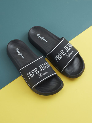 Pepe Jeans Men Slides(Black , 8)