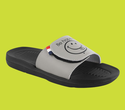Shoe Mate Men Slides(Grey, Black , 8)