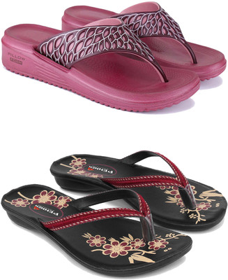 Pennen Women Slippers(Red , 6)