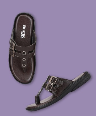 Bucik Men BCK3020 Lightweight Comfort Summer Trendy Premium Stylish Flip Flops(Brown 6)