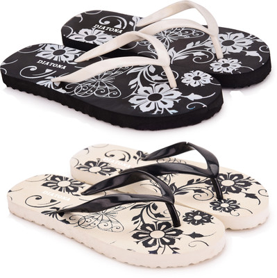 DAITONA Women Flip Flops(White , 7)