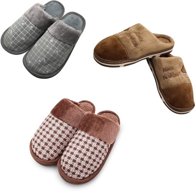 Mahi Enterprises Men Flip Flops(Grey, Brown, Brown , 10)