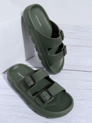 CARLTON LONDON Men Slides(Olive , 7)