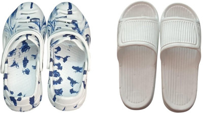 BLIBBERS Men Slides(Multicolor, White , 7)