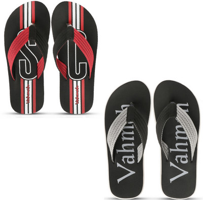 VAHMAH Men Slippers(Black, Grey , 7)