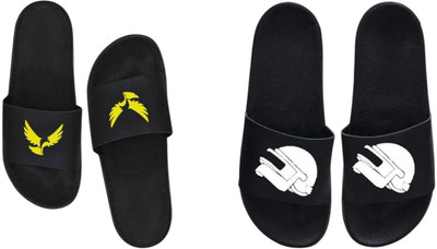nvisan Men Slides(Yellow, White , 7)