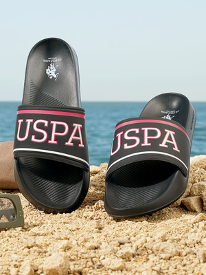 U.S. POLO ASSN. Men Slides(Black , 7)