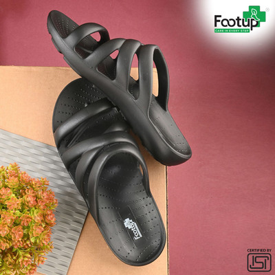 Footup Women Super Soft|Orthopedic|Comfortable|Lightweight|Diabetic Flip Flops(Black , 8)