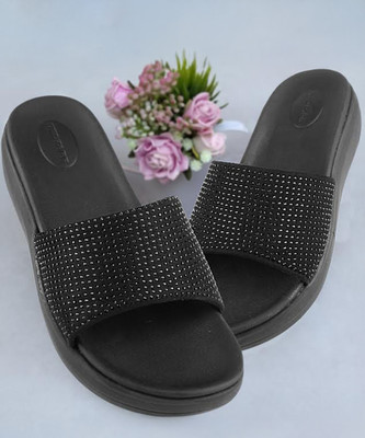 RED TAPE Women Slides(Black , 8)