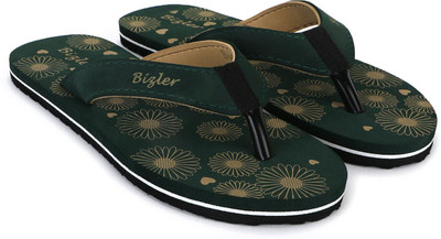 BIZLER Men EVA|Ultralightweight|Premium|Comfort|All Seasons Flip Flops(Green , 8)