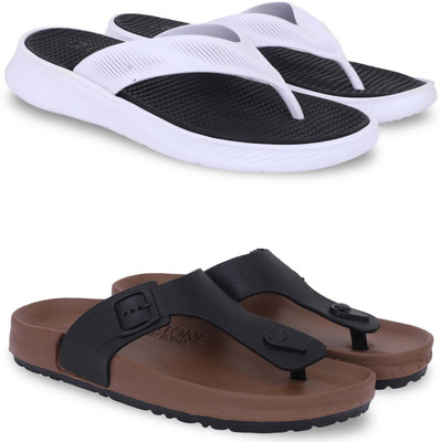 Pampy Angel Men Slippers(Black, Brown , 7)