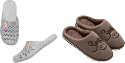 Belgium Beauty Women Flip Flops(Pink, Grey , 6)