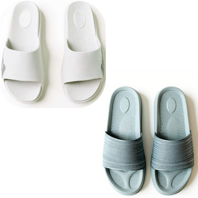 Plama Men Slides(Off White, Grey , 8)