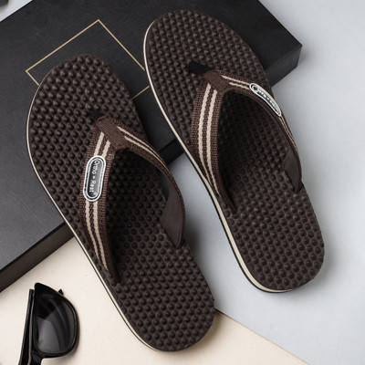 Ortho + Rest Men Flip Flops(Brown , 10)