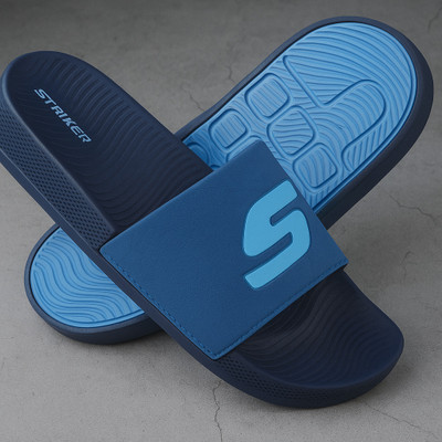 STRIKER Men Slides(Blue , 10)