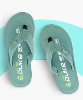 DUKE Men Flip Flops(Green , 10)