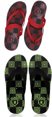 KANEGGYE Men Flip Flops(Green , 7)