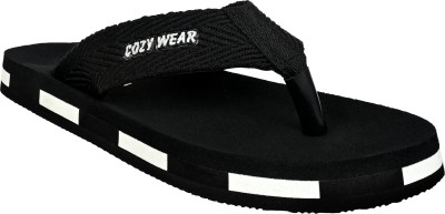 Cozy Wear Men Flip Flops(Black , 8)