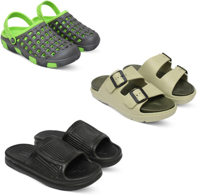 Acorn Men Slides(Green, Beige, Black, Grey , 6)