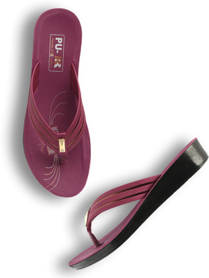RRIDDERS Women Flip Flops(Maroon , 6)