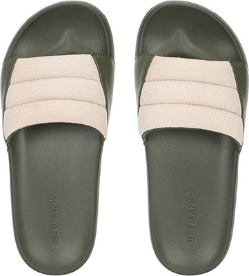 Neemans Women Slides(Olive, Beige , 6)