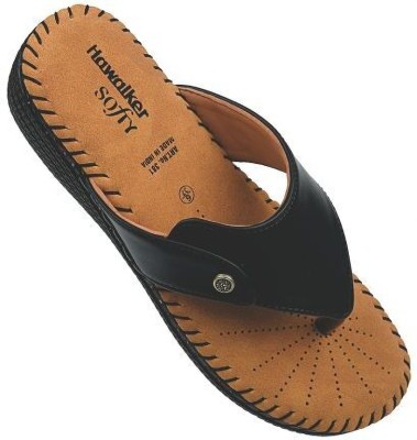 HAWALKER Women Flip Flops(Brown , 9)