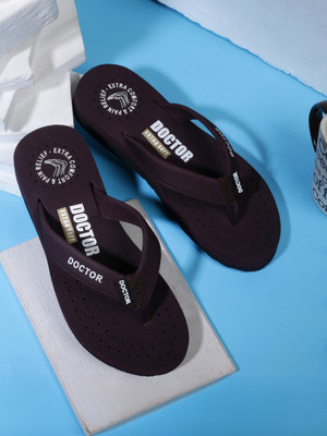 DOCTOR EXTRA SOFT Women Orthopaedic Super Comfort Fit Flat Cushion OR D-16 Flip Flops(Brown , 6)