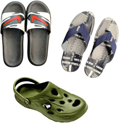 BLIBBERS Men Slippers(Black, Blue, Green , 6)