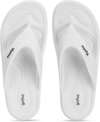 yoho Women Drizzle Soft Slippers| Mild Acupressure | Lightweight | Anti Skid | Waterproof Flip Flops(White , 9)