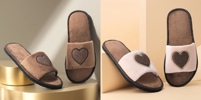 Y key Women Flip Flops(Brown, Beige , 6)