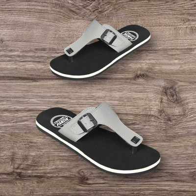 PANZIK Men Flip Flops(Grey , 9)