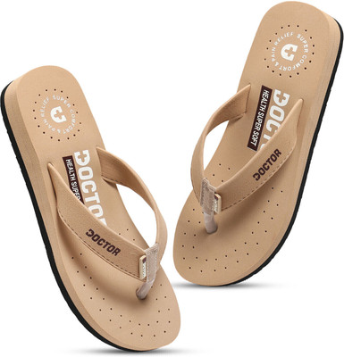 DOCTOR HEALTH Women Extra soft|Soft|Orthopedic|Comfortable|Ultra Soft|Women Slippers Flip Flop Slippers(Beige , 5)