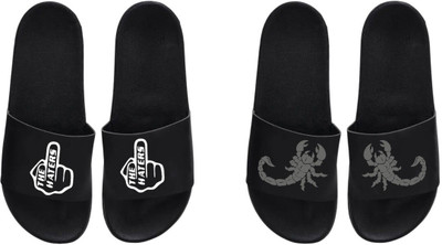 nvisan Men Slides(White, Grey , 9)